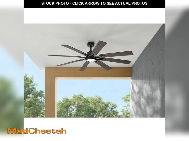 Lot 74-14356334 - Home Decorators Collection Intervale 72 in. Indoor/Outdoor Matte Black Windmill Ceiling Fan with Adj...