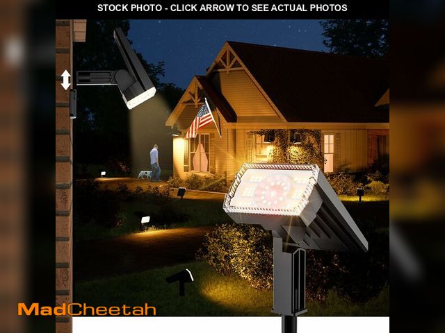 Lot 74-12709981 - BITPOTT Solar Spot Lights Outdoor Waterproof IP67, 58 LED 3 Lighting Modes Solar Flood Lights, 2-in-...