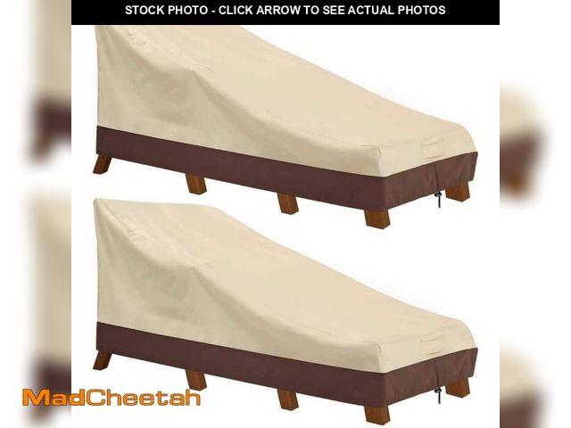 Lot 74-14254595 - OGETFUUR 2-Pack 71 in. x 30 in. Waterproof Patio Chaise Lounge Cover, Beige and Brown Heavy Duty Out...