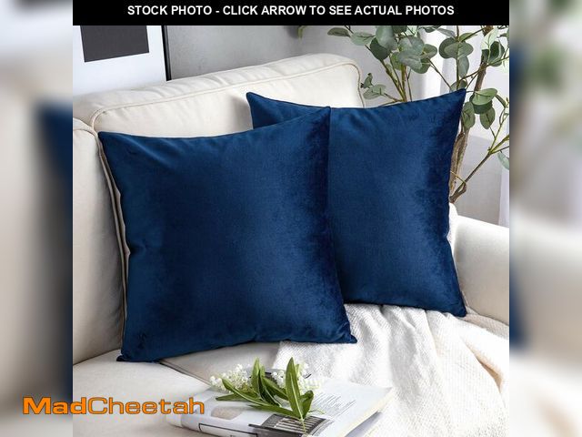 Lot 74-12704690 - Phantoscope Pack of 2 Velvet Decorative Throw Decorative Pillow Cover Soft Solid Square Cushion Case...