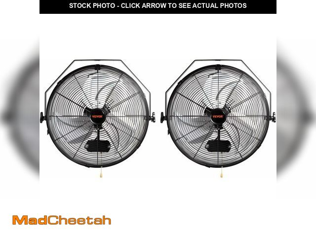 Lot 74-12664762 - VEVOR 18 Inch Industrial Wall Mount Fan 2PCS, High Velocity 4000 CFM with 3-Speed Manual Control &am...