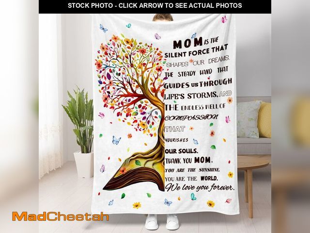Lot 74-13950102 - Gifts for Mom Blankets Inspirational Gifts Blanket for Mom Cozy Floral Flannel Blankets Soft Thanksg...