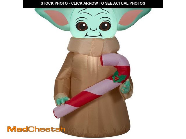 Lot 74-13051094 - Gemmy 3.5 ft. Tall Christmas InflatableAirblown-The Child with Candy Cane-SM-Star Wars - UNUSED