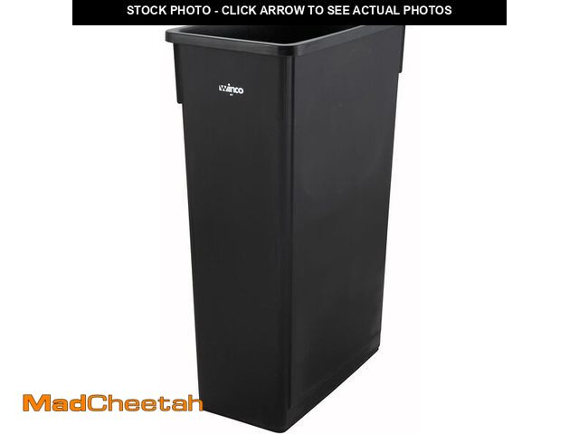 Lot 74-12760617 - Winco 23gal Slender Trash Can, Black - UNUSED