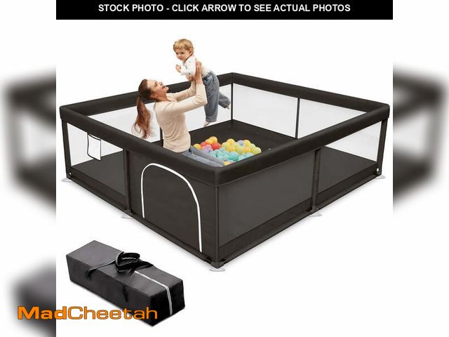 Lot 74-14587491 - Babyeap Baby Playpen Large Play Yard Fence for Toddlers,50"x50" Black - UNUSED
