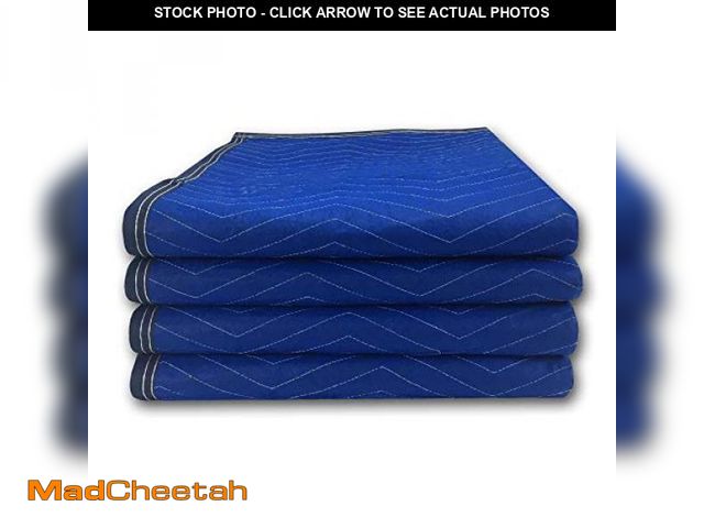 Lot 74-12367864 - Uboxes Pro Economy Moving Blankets (4 Pack) 35lbs/doz 2.92lb/ea 72"" x80 Blue (A0075MU04) - USED