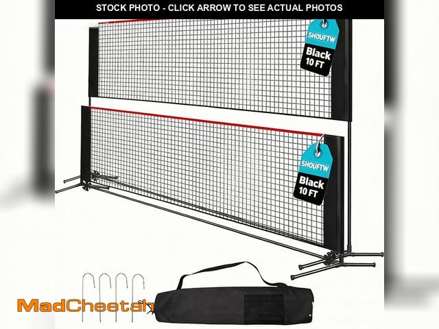 Lot 74-14369895 - SHOUFTW Nylon Height Adjustable Badminton Net with Carry Bag, Volleyball Net for Pool, Backyard Game...