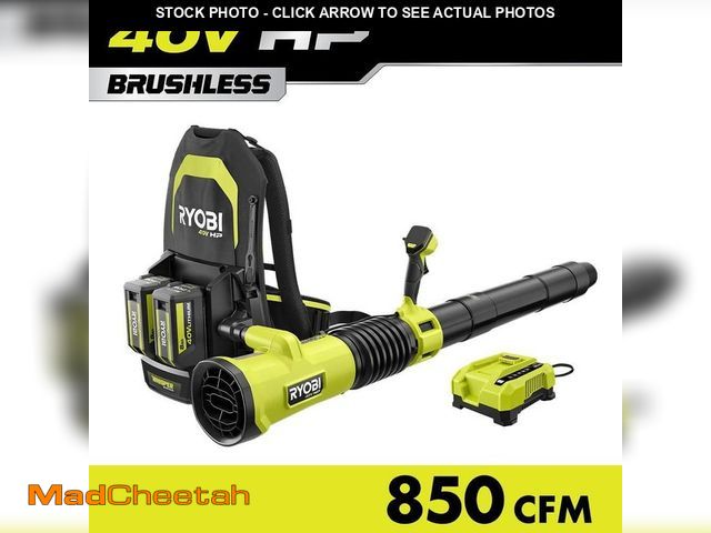 Lot 74-12691931 - (MISSING BATTERIES,CHARGER ) RYOBI 40V HP Brushless Whisper Series 180 MPH 850 CFM Cordless Battery ...