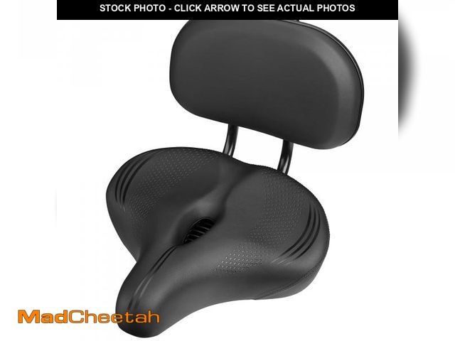 Lot 74-11548385 - COOLWUFAN Oversized Bike Seat with Backrest for Peloton Bike, Wide Bicycle Saddle Compatible with Pe...