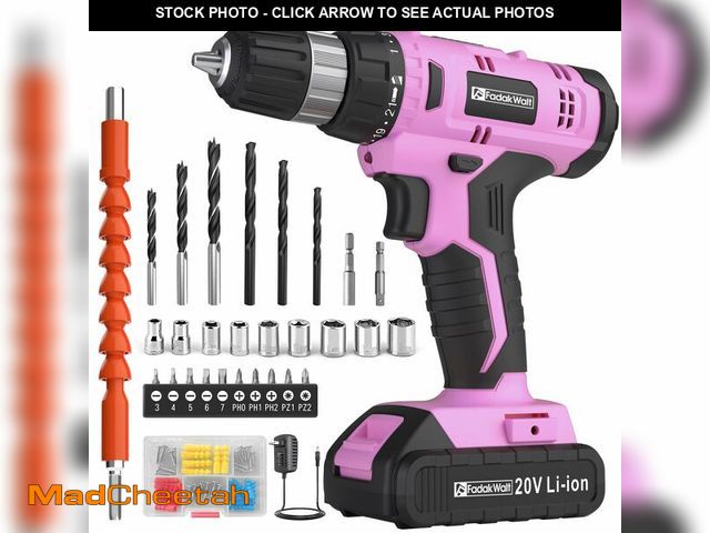 Lot 74-12453255 - FADAKWALT Cordless Drill Set, 20V Electric Power Drill With Battery And Charger, 30N Torque, 21+1 Se...