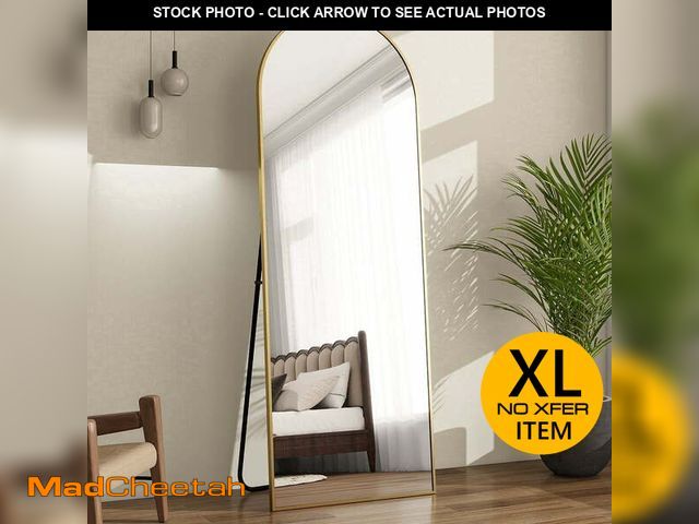 Lot 74-14351012 - YVANLA 24"x68" Arched Full Length Mirror Floor Standing Mirror with Aluminum Alloy Frame, Gold - UNU...