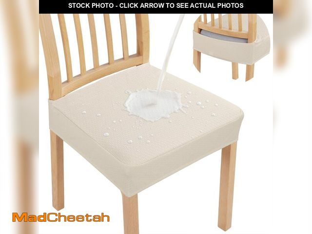 Lot 74-14302292 - Smiry Waterproof Seat Covers for Dining Room Chairs Set of 4, Stretch Jacquard Removable Washable Ch...