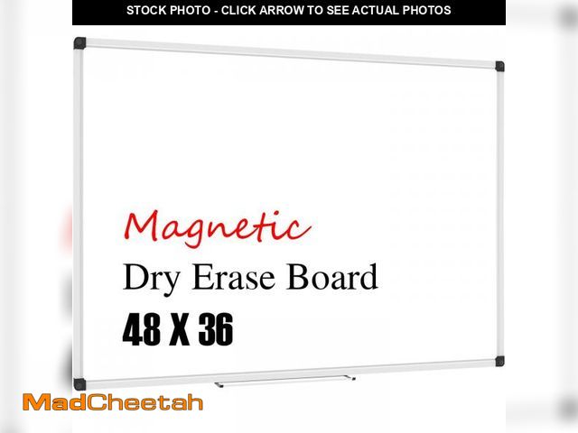 Lot 74-12134644 - XBoard Magnetic Whiteboard 48 x 36, White Board 4 x 3, Dry Erase Board with Detachable Marker Tray -...