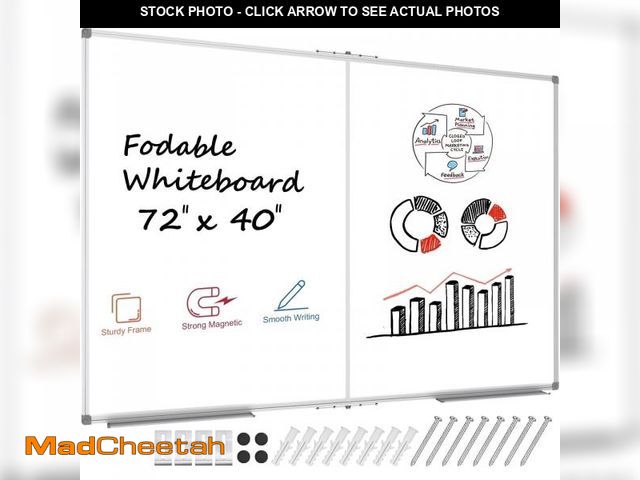 Lot 74-12490175 - JILoffice Dry Erase Board Extra Large White Board for Wall 72" x 40" Foldable School Whiteboard Gian...