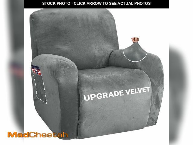 Lot 74-13967592 - ZNSAYOTX Stretch Velvet Recliner Cover 4-Pieces, Thick Soft Recliner Chair Slipcover with Pocket, No...