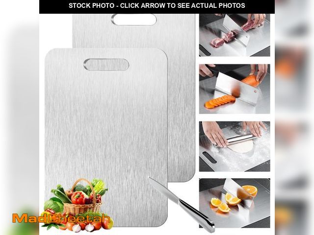 Lot 74-12439307 - Megecy Titanium Cutting Board - 2 pack Titanium Cutting Boards for Kitchen,Double Sided Titanium Cut...