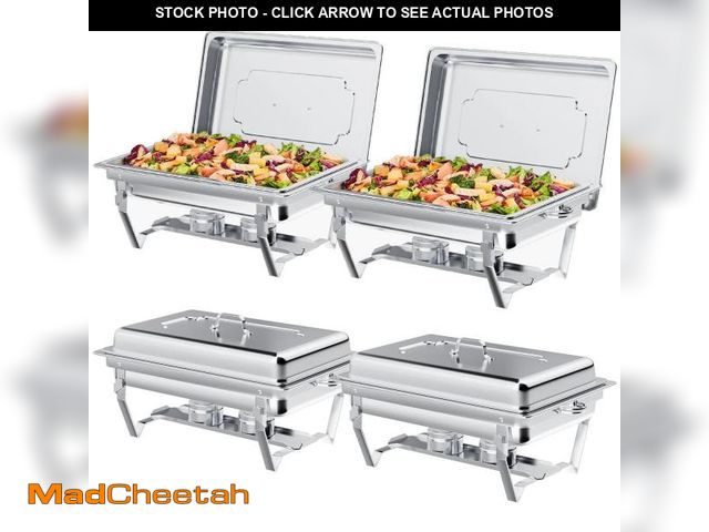 Lot 74-12157932 - TINANA 8QT Stainless Steel Chafing Dishes for Buffet  4PK - UNUSED