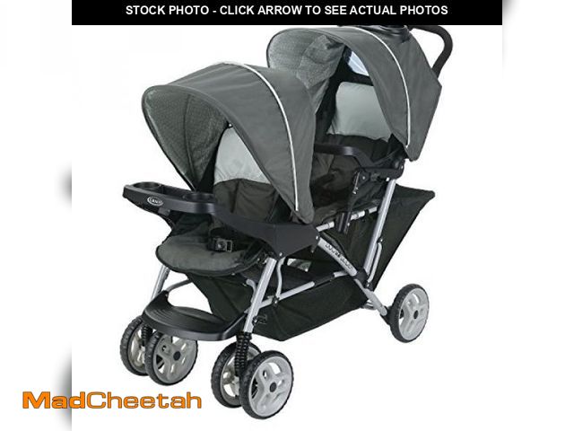 Lot 74-12287731 - Graco DuoGlider Double Stroller | Lightweight Double Stroller with Tandem Seating, Glacier - USED