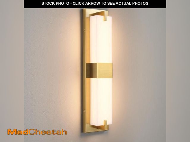 Lot 74-12417474 - WOSHITU Gold Sconces Wall Lighting - 24W 3000K Wall Sconces LED Dimmable with Acrylic Shade Bathroom...