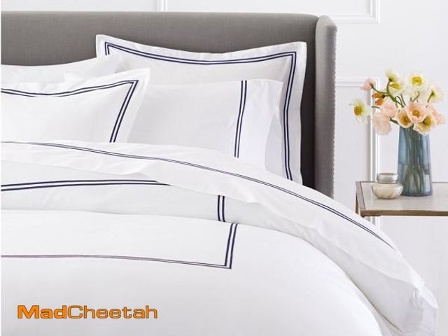 Lot 74-12433403 - BedDecor Luxury Soft Brushed 400-Thread-Count Egyptian Cotton Embroidered Duvet Cover Set with Beaut...