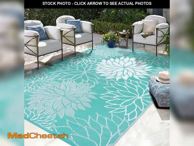 Lot 74-14286435 - Ileading Outdoor Rugs for Patios 9'x12' Waterproof Patio Mat Plastic Straw Rug Reversible RV Camping...