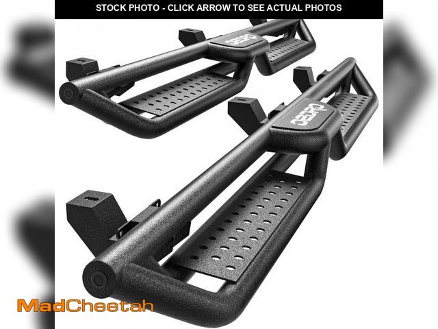Lot 74-12203541 - OEDRO Running Boards with Two Stairs Design All-Steel Build, Bolt-on Side Steps Compatible with 2018...