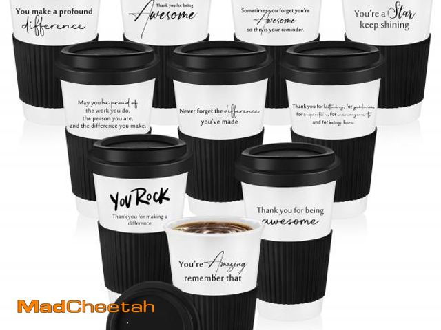 Lot 74-12524334 - Tiangrid 10 Pcs Thank You Gift Travel Coffee Cup for Women Men, Teacher Appreciation Gifts 12 oz Cer...