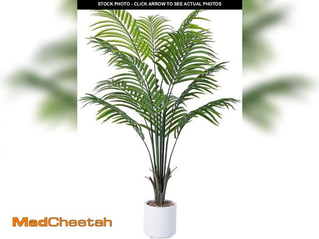Lot 74-12143981 - Artificial Areca Palm Tree 4FT Fake Potted Plant Faux Silk Tropical Areca Palm with 12 Trunks &amp; ...
