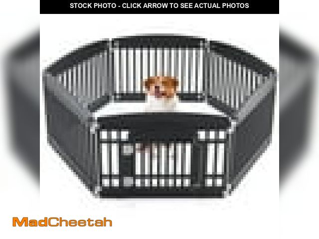 Lot 74-12480442 - edx Dog Playpen 6-Panel 24 Foldable Pet Playpen With Door Indoor/Outdoor Puppy Pen Foldable Customiz...
