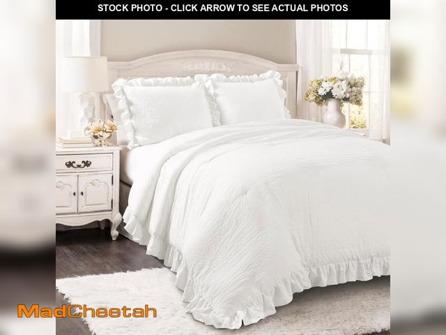 Lot 74-12098343 - Lush Decor Reyna Ruffle Comforter Set - 3 Piece Full/Queen Size Ruffle Comforter Set - Elegance for ...
