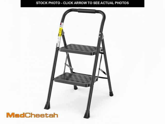 Lot 74-12145452 - HBTower 2 Step Ladder, Step Stool for Adults,2 Step Ladder Folding Step Stool with Wide Pedal Ergono...