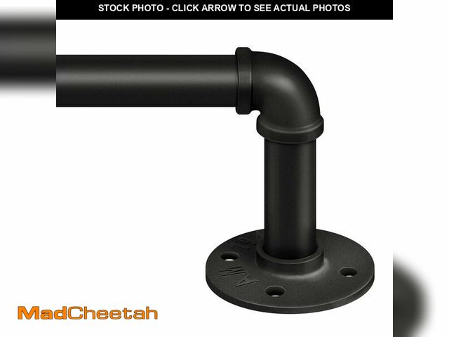 Lot 74-14155351 - Zeerobee Curtain Rods for Windows 66 to 120, 1 Inch Industrial Wrap Around Black Curtain Rod, Indoor...