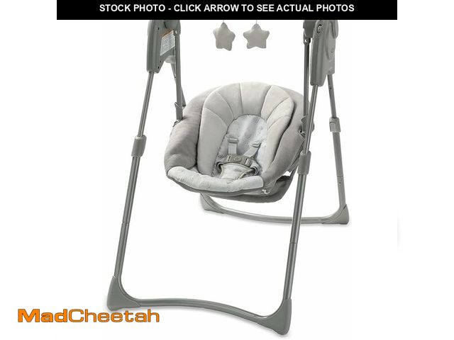 Lot 74-14304908 - Graco Slim Spaces Compact Baby Swing, Space Saving Portable Bay Swing with Height Adjustable Legs &a...