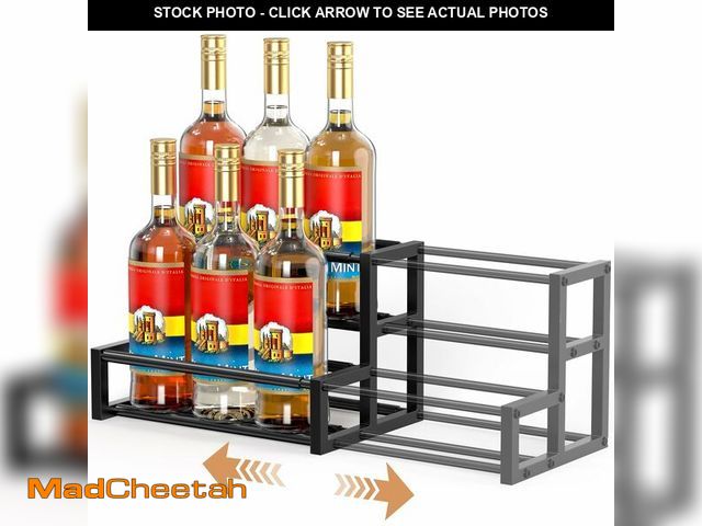 Lot 74-14268084 - HHOKEM Expandable Coffee Syrup Organizer, Heavy Duty Syrup Rack Enlarged 6-12 Bottles Syrup Stand fo...