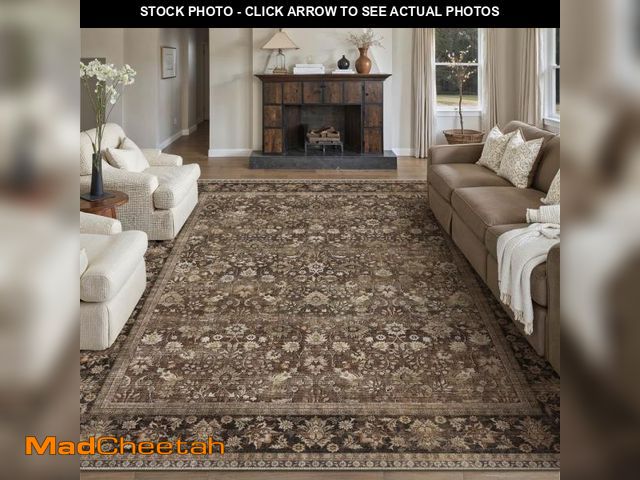 Lot 74-12491224 - BERTHMEER 8'x10' Large Brown Area Rugs Vintage Oriental Traditional Rugs for Living Room Bedroom Din...