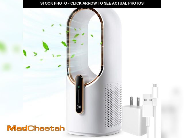 Lot 74-12713820 - KONSIDEN Desk Fan Bladeless, 11.8 Inch Office Fan Small, Quiet, 3 Speed Adjustment, Touch Control, E...