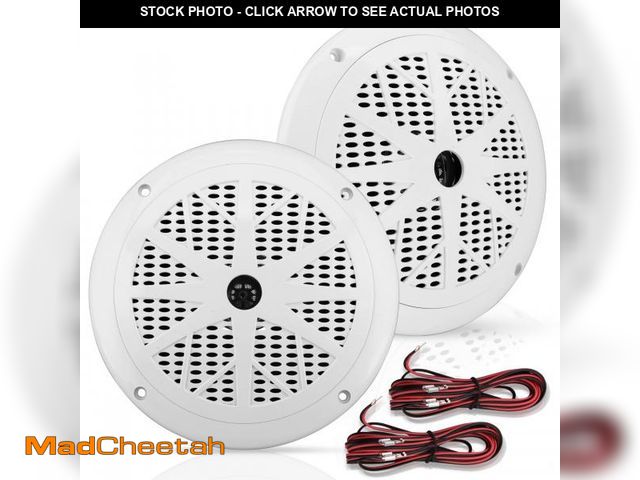 Lot 74-12119915 - Pyle 6.5 Inch Dual Marine Speakers - 2 Way Waterproof and Weather Resistant Outdoor Audio Stereo Sou...