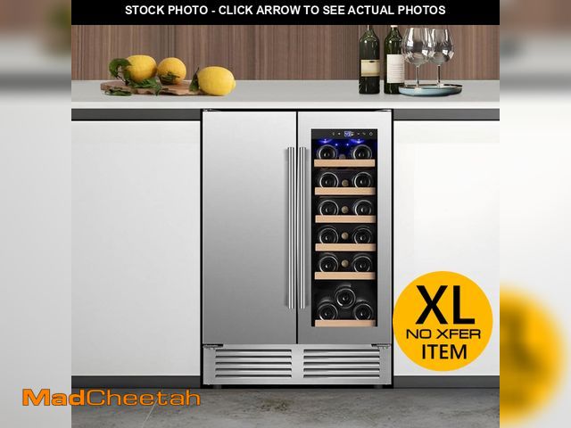 Lot 74-14306806 - Nipus 24 in. Built-in Dual Zone 18 Bottle and 80 Can Wine and Beverage Cooler with Four Door Handles...