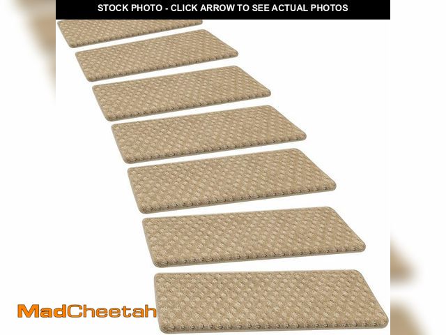 Lot 74-14305829 - PURE ERA Bullnose Carpet Stair Treads Set Tape Free Non-Slip Indoor Stair Protectors Pet Friendly Ru...