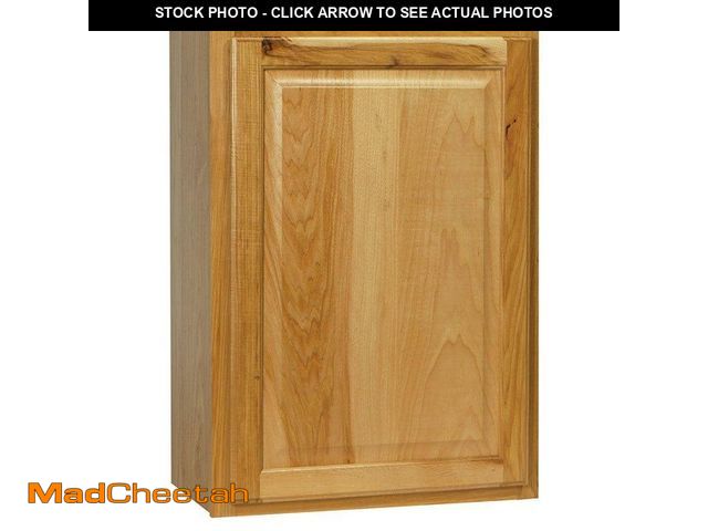 Lot 74-14327232 - Hampton Bay Hampton 21 in. W x 12 in. D x 30 in. H Assembled Wall Kitchen Cabinet in Natural Hickory...