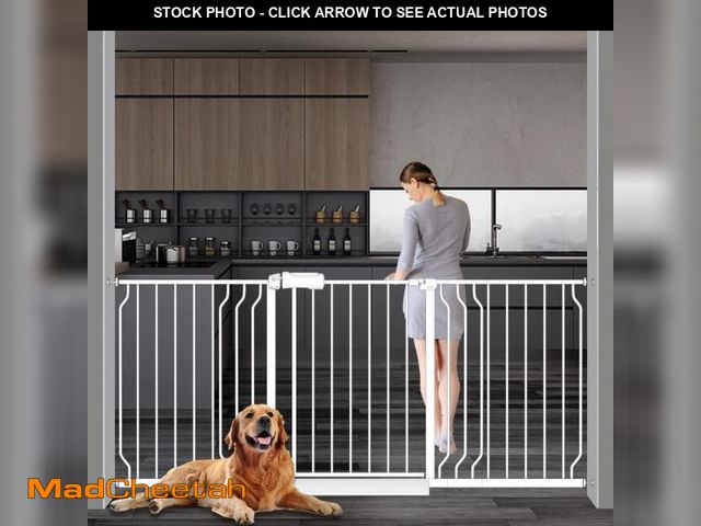 Lot 74-12167351 - flower frail Extra Wide Large Baby Gate 67-71.5 Inch Automatic Close Pet Dog Gates for Stairs Doorwa...