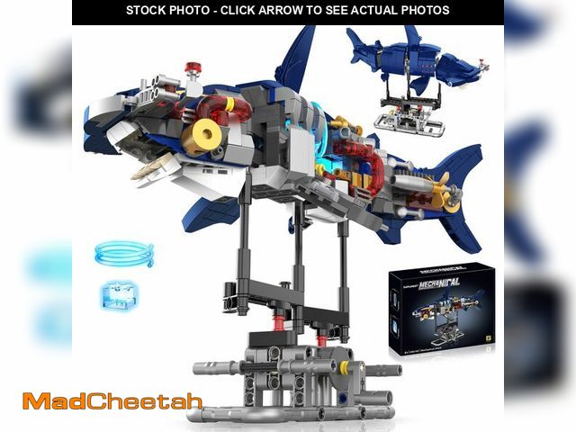 Lot 74-14272810 - Suplanet Mechanical Shark Building Set with Lights, 631 PCS Rotatable Link Components &amp; Display ...