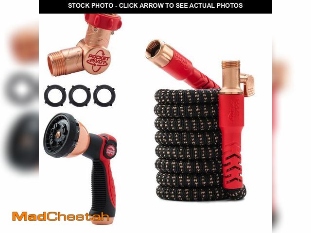 Lot 74-13573431 - Pocket Hose 25 FT Copper Head Expandable Garden Hose with Pocket Pivot, No Tangles, AS SEEN ON TV, 3...