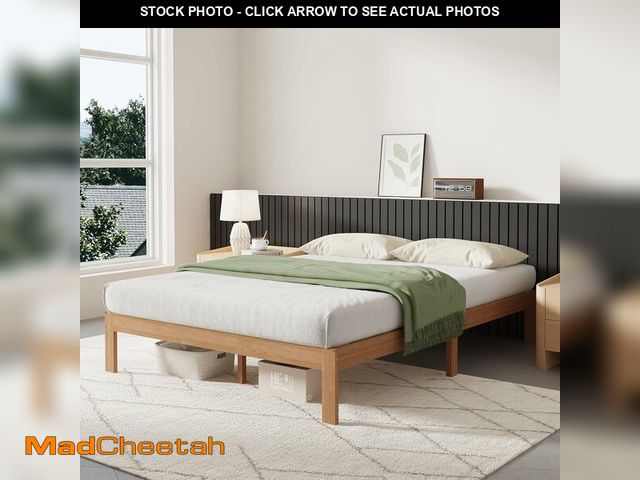 Lot 74-13042315 - Novilla 12 Inch Wooden Full Size Bed Frame, Classic Solid Wood Platform Bed Frame Full Size, Sturdy ...