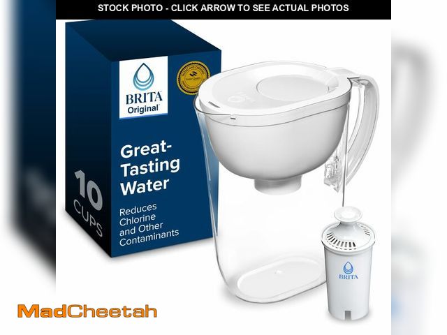 Lot 74-14265424 - Brita Large 10-Cup Water Filter Pitcher, WQA NSF/ANSI Certified, Removes Chlorine Taste &amp; Odor, ...