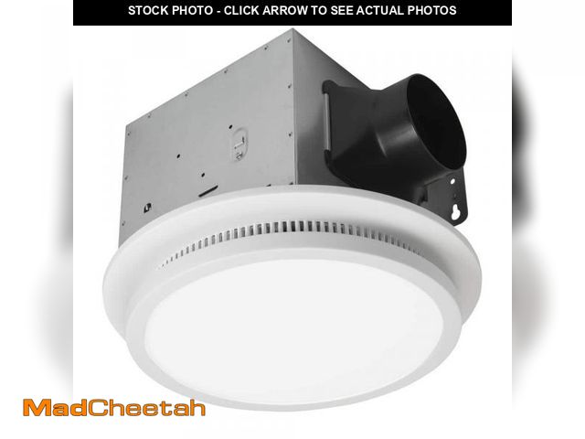 Lot 74-12410183 - Commercial Electric 110 CFM 1.5 Sones Ceiling Bathroom Exhaust Fan with Bluetooth, Humidity Sensor, ...