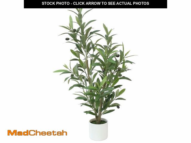 Lot 74-14266943 - Fake Olive Tree with Pot Indoor,28" Artificial Olive Tree Potted Greenery Tabletop Faux Green Plants...