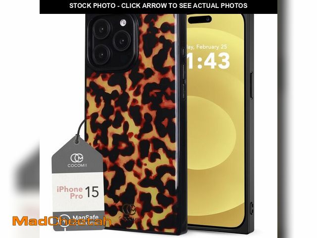 Lot 74-14058094 - COCOMII Rectangle Case for iPhone 15 Pro, Compatible with MagSafe, Amber Tortoiseshell - USED