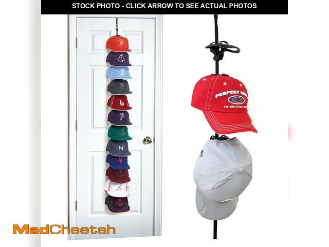 Lot 74-12704636 - Perfect Curve Cap Rack System 36 Ã¢â¬â Baseball Cap Organizer (12 clips hold up to 36 caps,Black)...