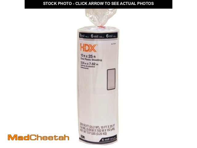 Lot 74-12691479 - HDX 10 ft. x 25 ft. Clear 6 mil Plastic Sheeting - UNUSED